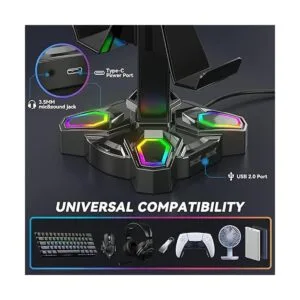 KDD Soporte para auriculares RGB para juegos soporte_3