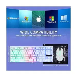 CHONCHOW Combo de teclado y mouse para juegos con cable_5