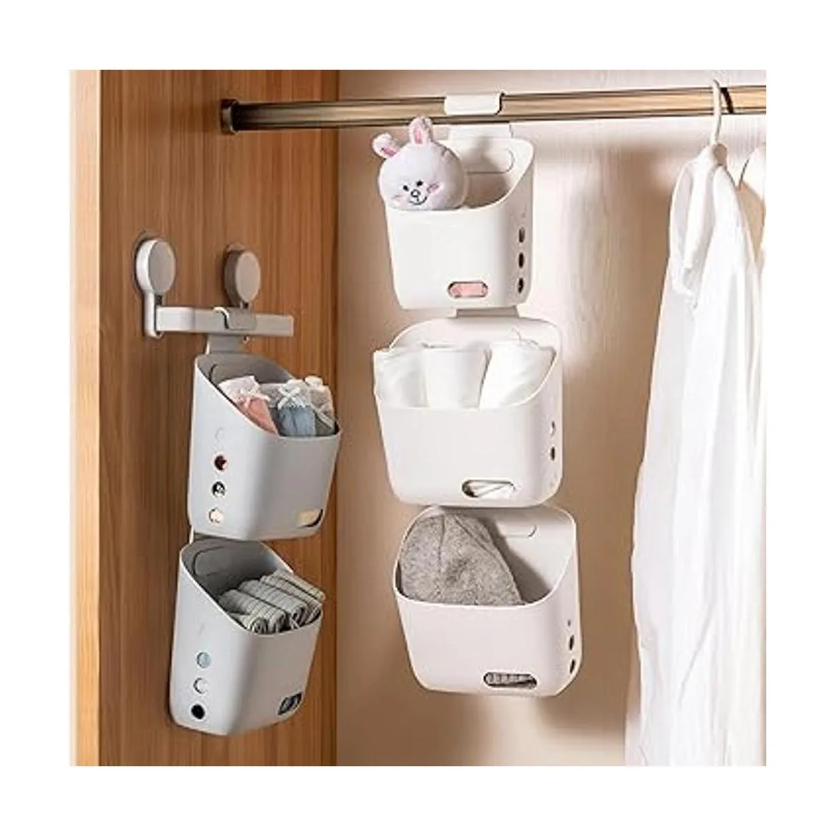 Cesta de ducha colgante de 3 piezas organizador portátil_2