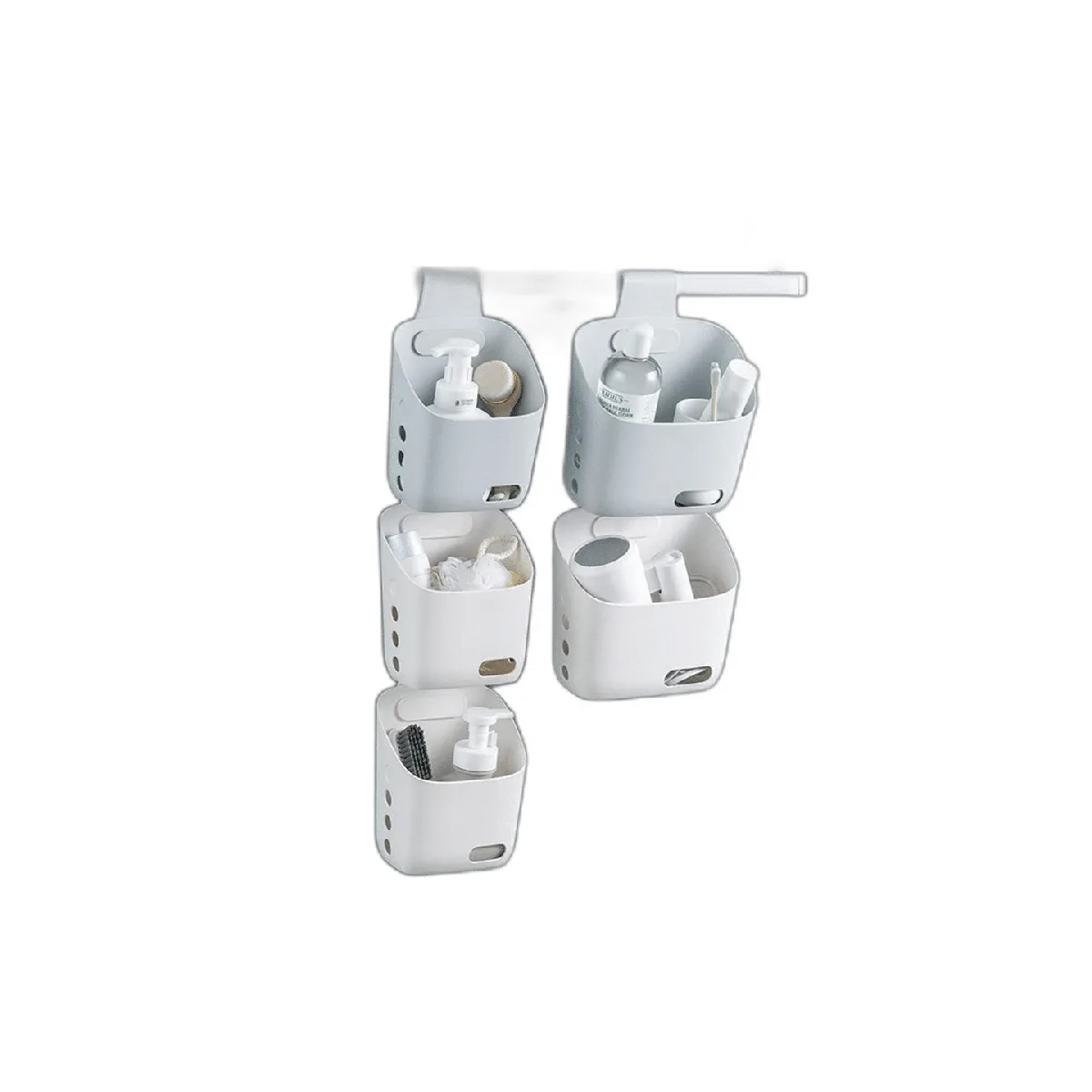 Cesta de ducha colgante de 3 piezas organizador portátil_1