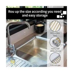 Snailhouse Escurridor de platos enrollable de acero_3