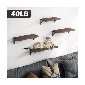 YGEOMER Estantes flotantes negro carbonizado oscuro 4_5