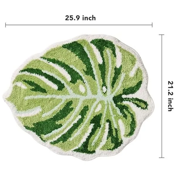 Panstar Alfombra grande Monstera con diseño de hoja verde_4