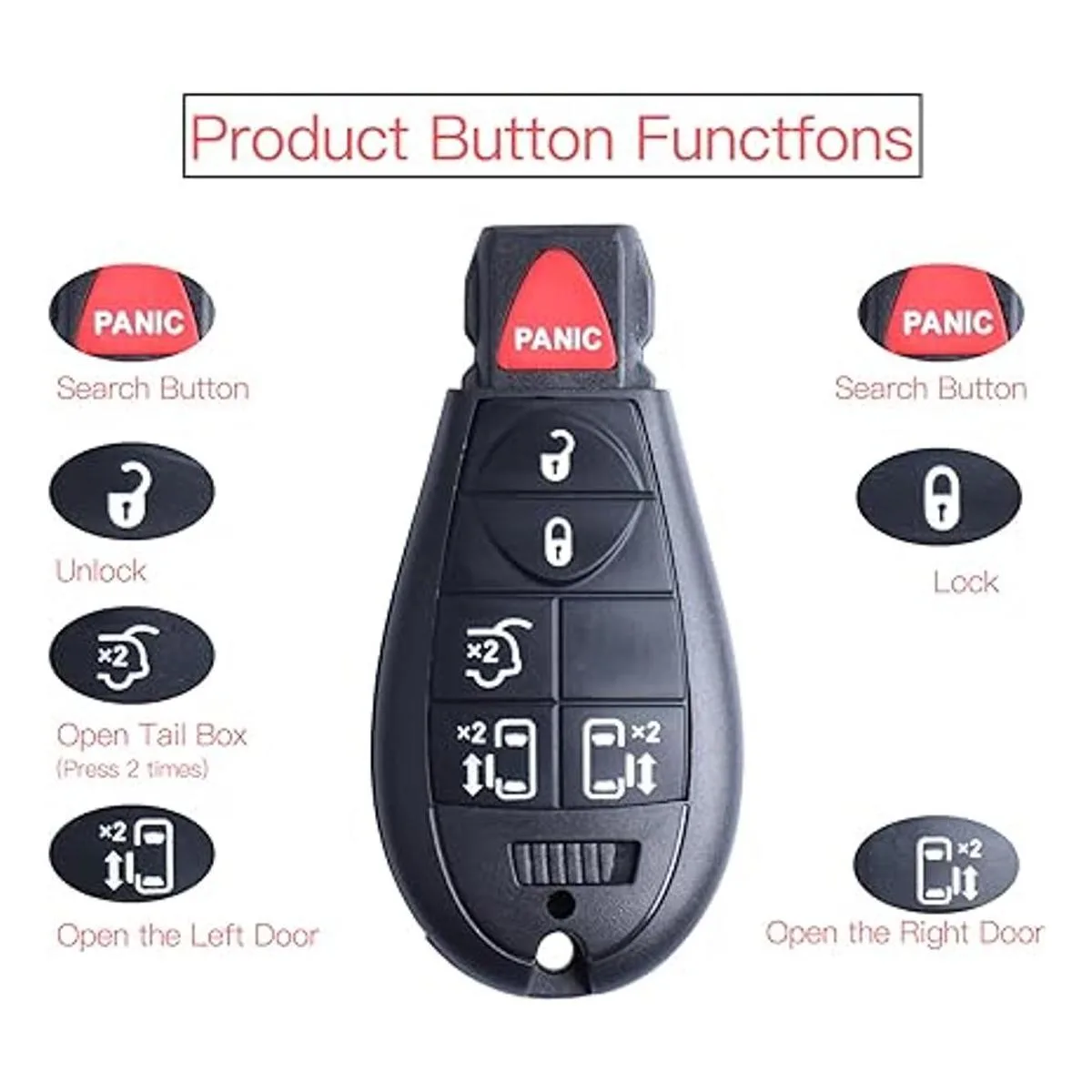 2 llaveros de repuesto para control remoto de entrada sin_5