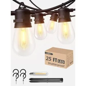 addlon Cadena de luces LED para exteriores de 25 pies con_1