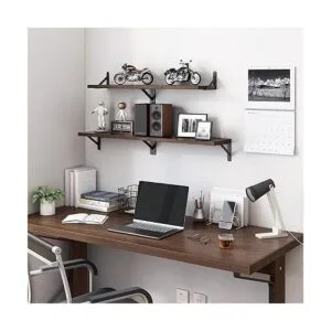 YGEOMER Estantes flotantes negro carbonizado oscuro 4_2