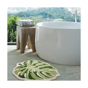 Panstar Alfombra grande Monstera con diseño de hoja verde_2