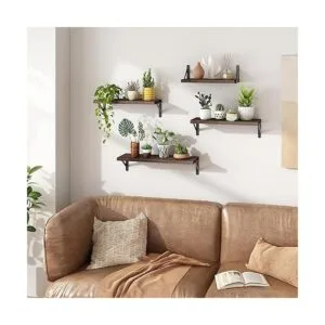 YGEOMER Estantes flotantes negro carbonizado oscuro 4_6