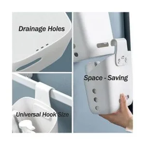 Cesta de ducha colgante de 3 piezas organizador portátil_3