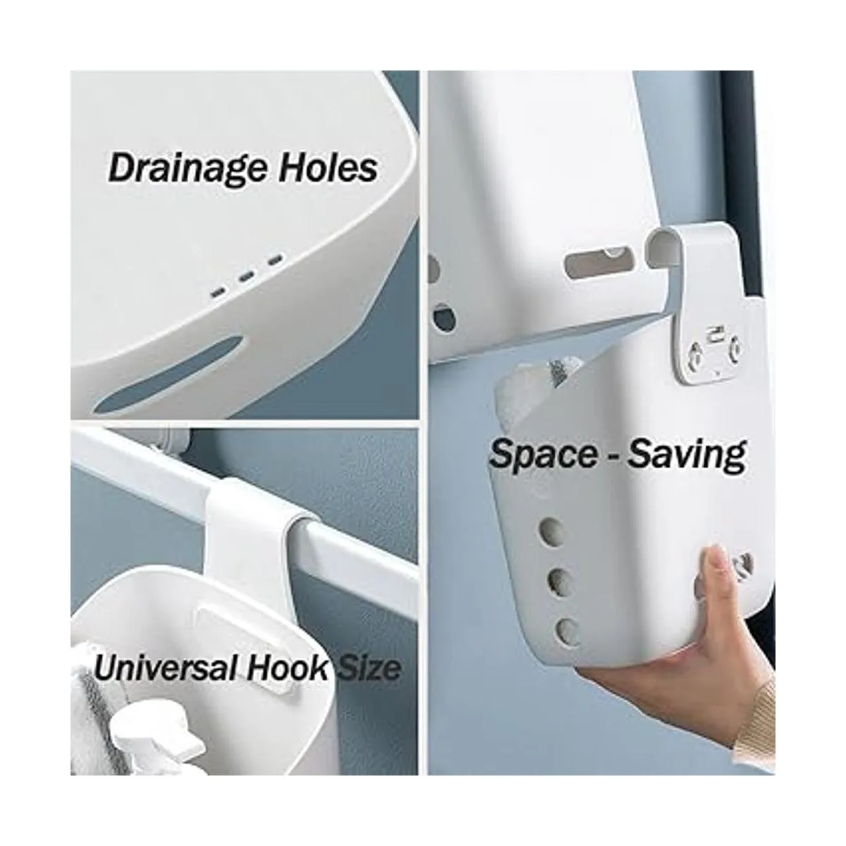 Cesta de ducha colgante de 3 piezas organizador portátil_3