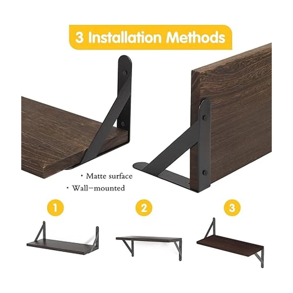 YGEOMER Estantes flotantes negro carbonizado oscuro 4_4