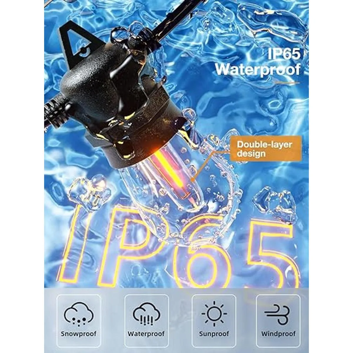 addlon Cadena de luces LED para exteriores de 25 pies con_2