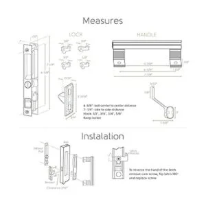 THAKEN Juego de manijas de puerta corrediza de cristal_4