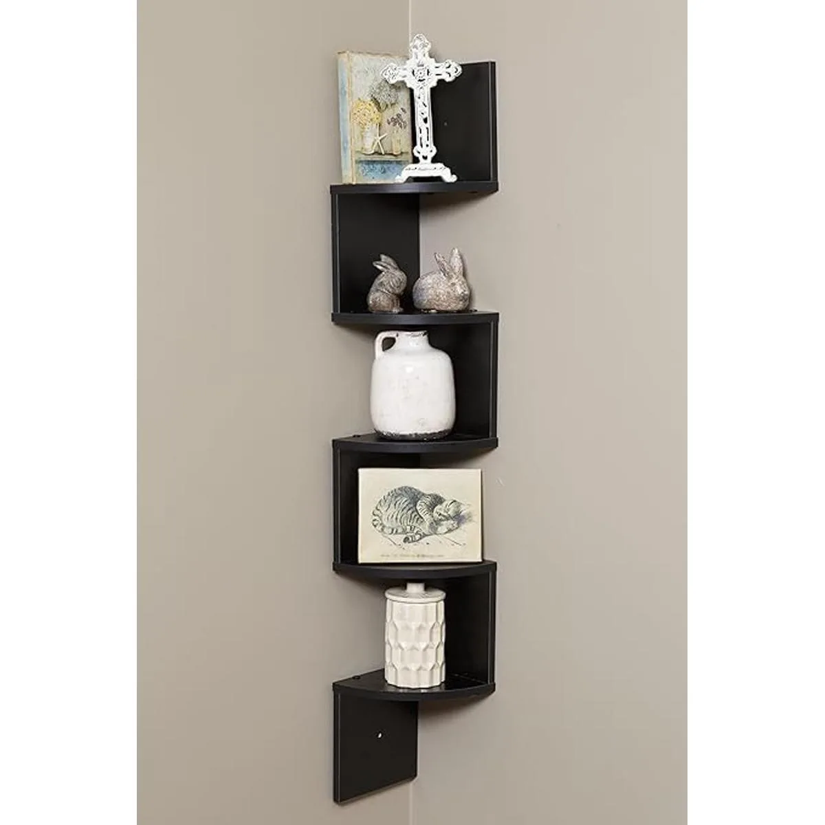 OneSpace Estantería de pared con 5 niveles color negro_2