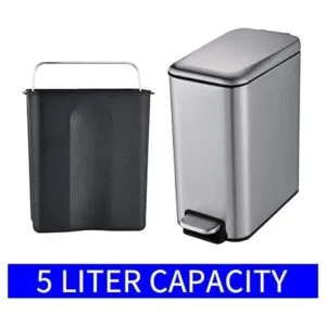 HILFA Cubo de basura rectangular compacto de acero_6