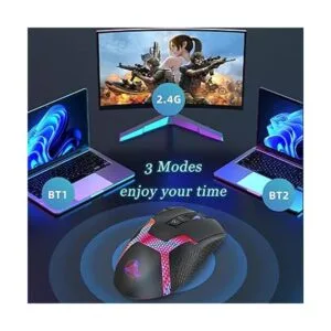 Ratón inalámbrico Bluetooth para juegos mouse ergonómico_3
