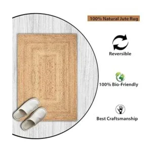 Alfombra natural trenzada de yute de 2 x 3 pies alfombras_3