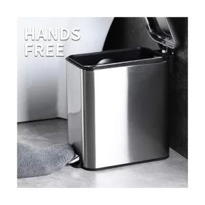 HILFA Cubo de basura rectangular compacto de acero_5