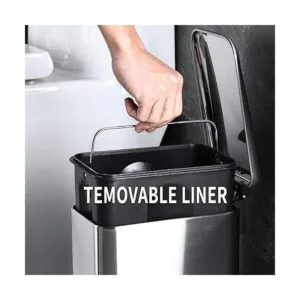 HILFA Cubo de basura rectangular compacto de acero_4