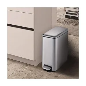 HILFA Cubo de basura rectangular compacto de acero_7