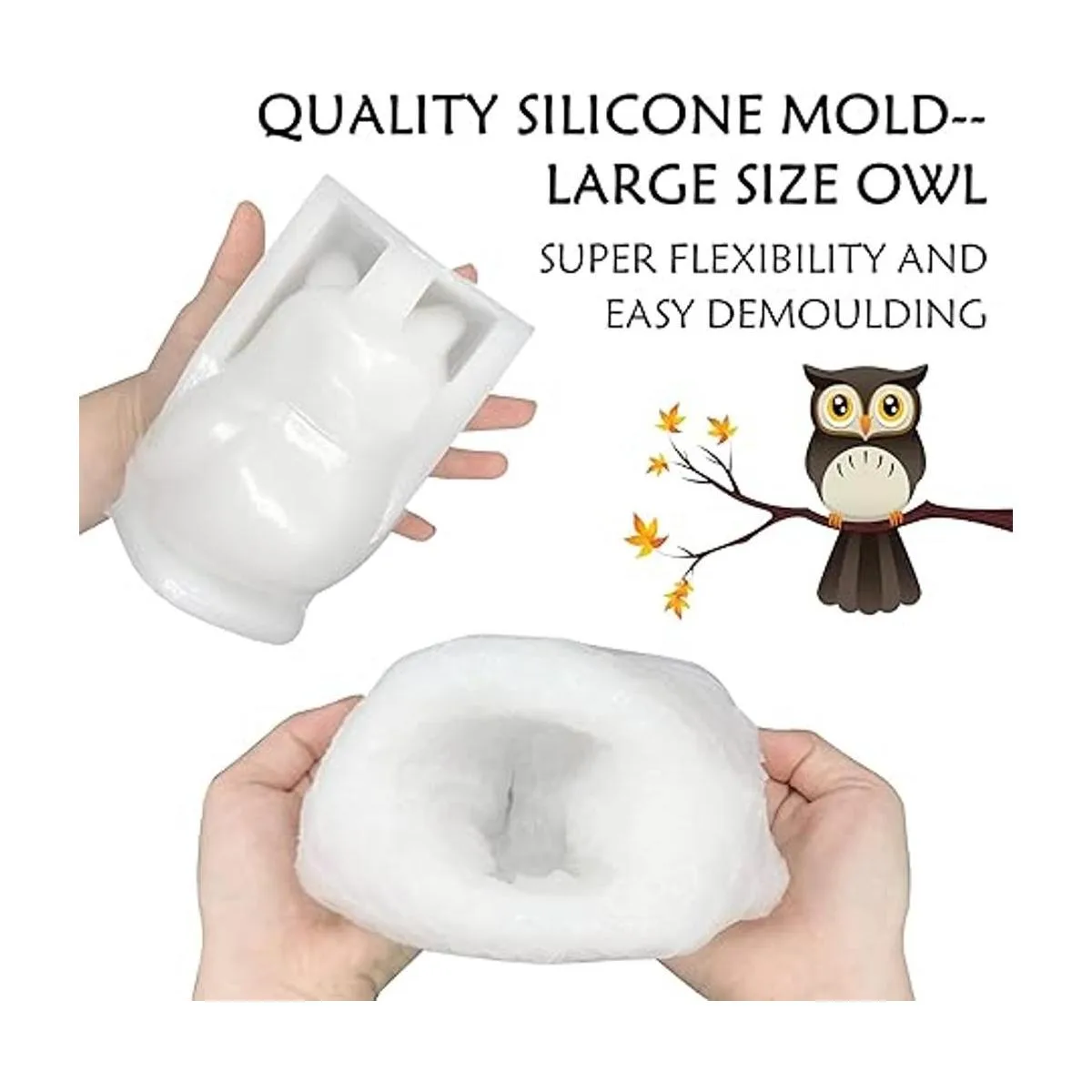 ZAKVOOR Moldes de silicona grandes para velas de búho de_3