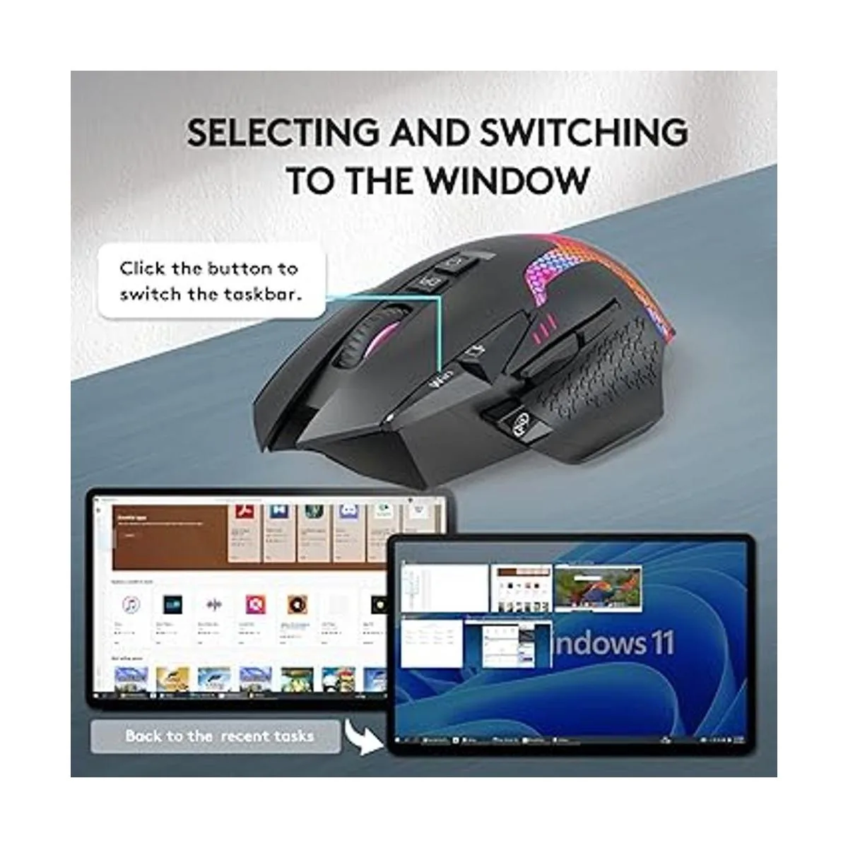 Ratón inalámbrico Bluetooth para juegos mouse ergonómico_6