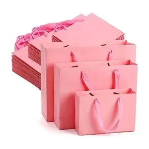 Lyellfe Paquete de 30 bolsas de regalo rosadas bolsas de_1