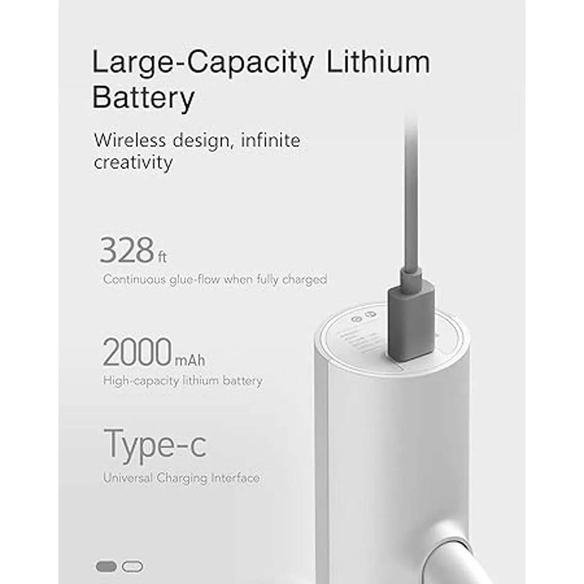 HOTO Pistola de pegamento caliente inalámbrica 10 barras_3