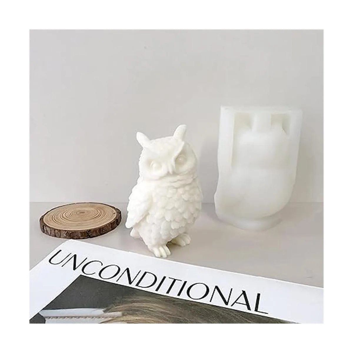 ZAKVOOR Moldes de silicona grandes para velas de búho de_4