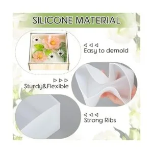 Potchen 3 moldes de silicona grandes para resina brillante_5