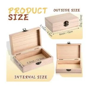 Yookeer Cajas de madera sin terminar con tapa con_3