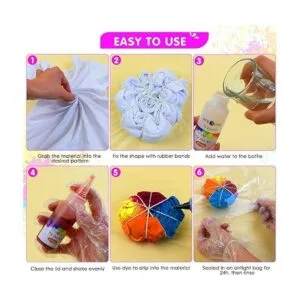 HTVRONT Kit de teñido anudado 32 botellas rellenadas de_6