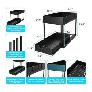 2 Pack Under Sink Organizer with Sliding Cabinet Basket 2_4