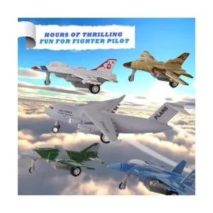 Crelloci Paquete de 5 juguetes de avión de tracción_2