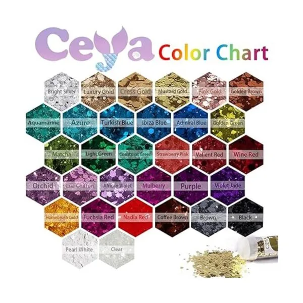 Ceya Juego de purpurina gruesa de 32 colores 11.28_3