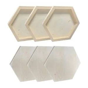 Lienzo de madera hexagonal para manualidades tableros de_5