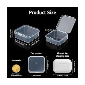 100 piezas pequeñas de plástico transparente con tapa con_2