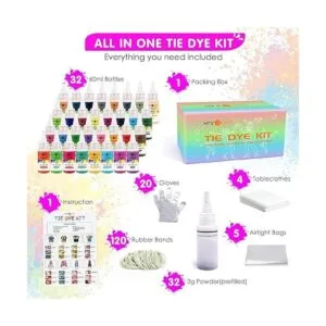 HTVRONT Kit de teñido anudado 32 botellas rellenadas de_3