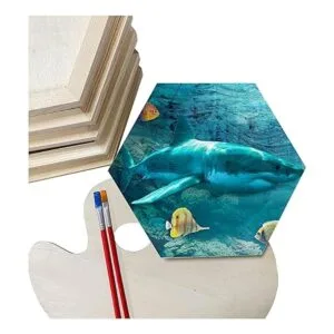 Lienzo de madera hexagonal para manualidades tableros de_3