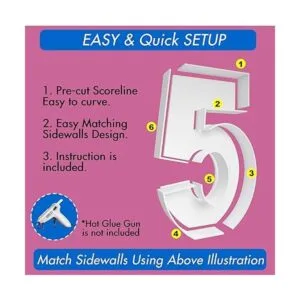 Marco de globo de mosaico de 3 pies con número 5 kit_2