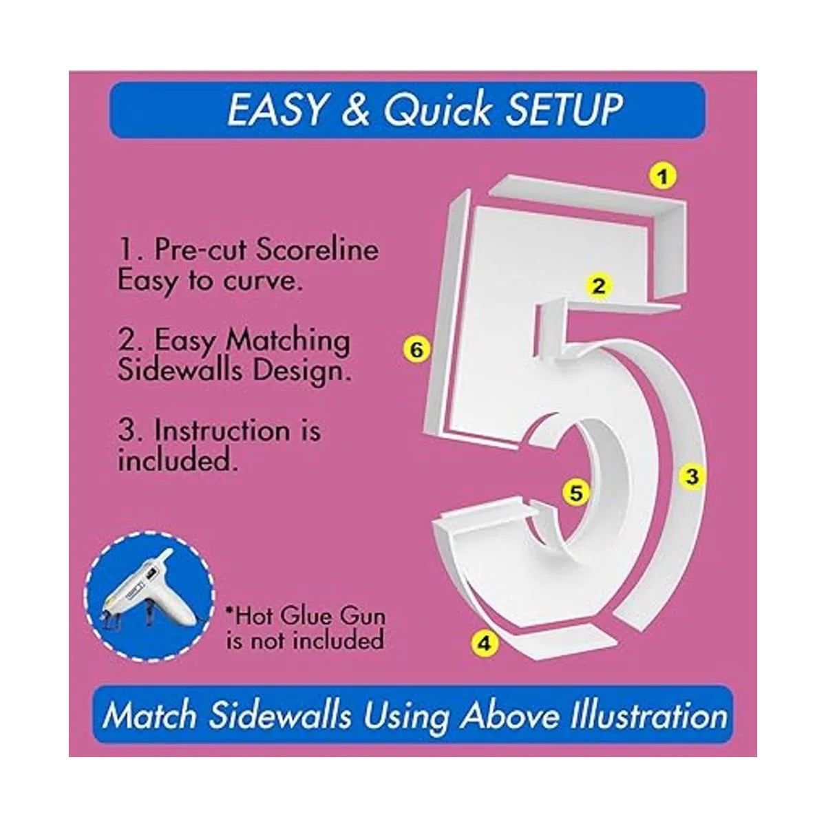 Marco de globo de mosaico de 3 pies con número 5 kit_2