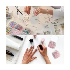 100 piezas pequeñas de plástico transparente con tapa con_3