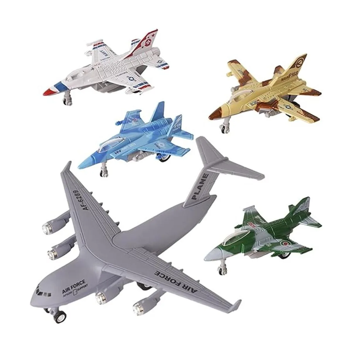 Crelloci Paquete de 5 juguetes de avión de tracción_1