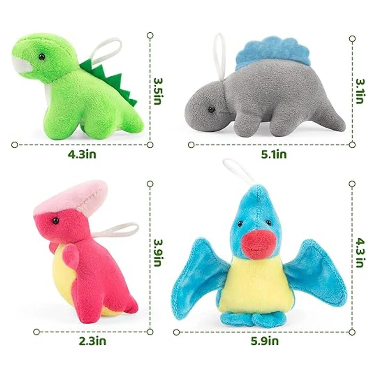 Mocoosy Paquete de 12 peluches de dinosaurio mini_3