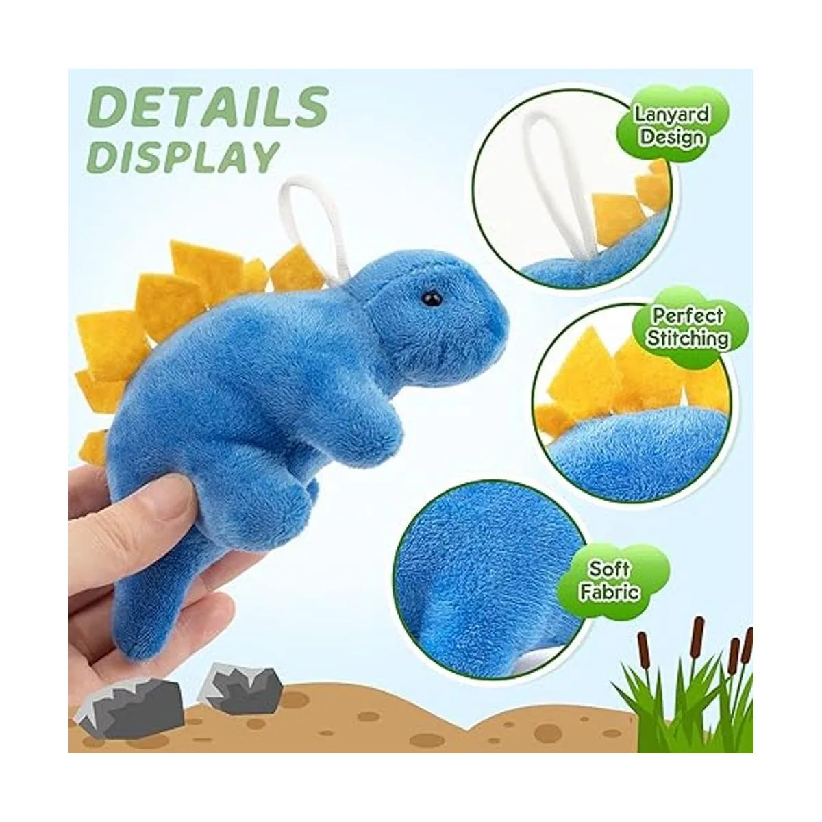 Mocoosy Paquete de 12 peluches de dinosaurio mini_4