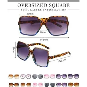 12 pares de gafas de sol cuadradas de gran tamaño para_2