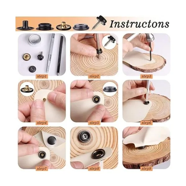 CENOZ Kit de broche de lona broches de acero inoxidable_4