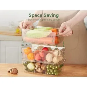 Kootek 4 Pack Clear Pantry Organization and Storage Bins_6