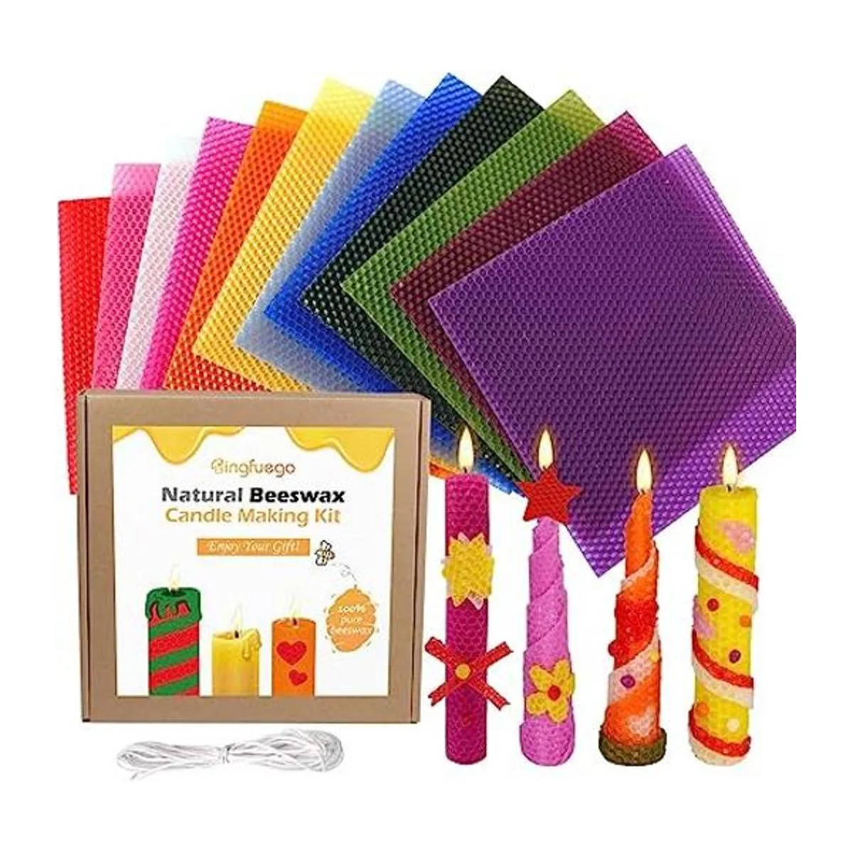 Kit de fabricación de velas de cera de abeja para niños_1