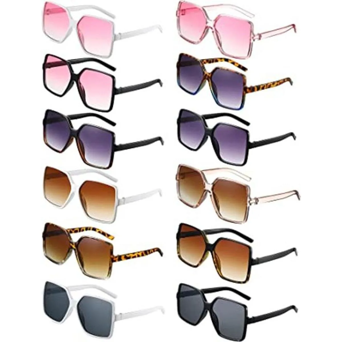 12 pares de gafas de sol cuadradas de gran tamaño para_1